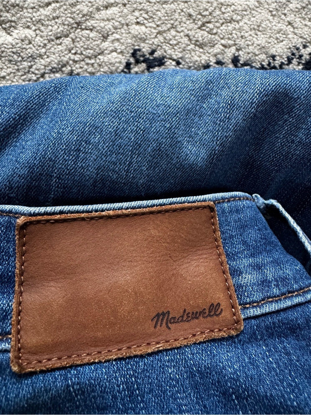 Madewell Dark Blue High-Rise Skinny Jeans with Frayed Hem - Picture 3 of 8